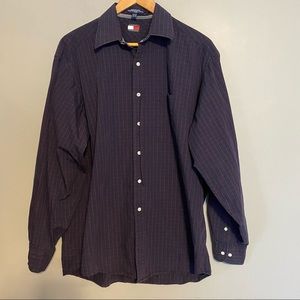 TOMMY HILFIGER long sleeve plaid dress shirt